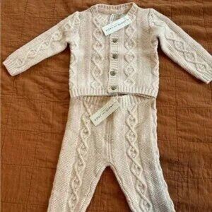 NWT Janie and Jack Matching Cable Knit Set